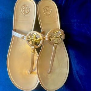 Tory Burch Mini Miller Jellie Sandals in rose gold